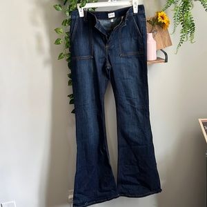 High rise bell bottom jeans